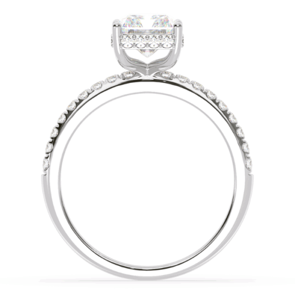 Silver Classic Square Diamond Solitaire Ring - Image 4