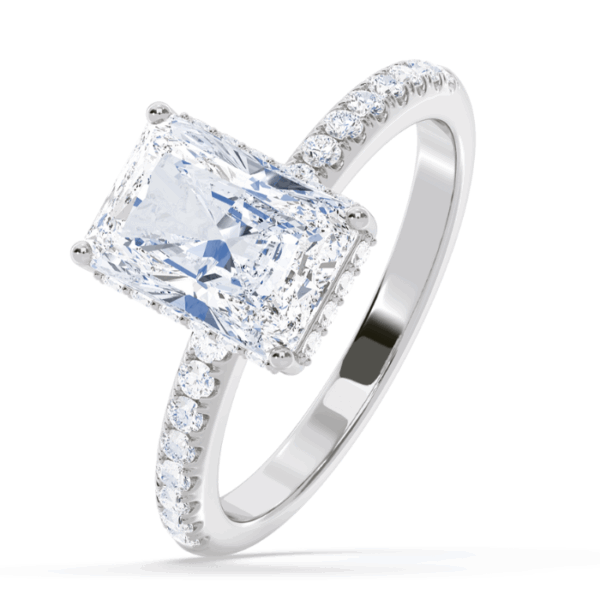 Silver Classic Square Diamond Solitaire Ring - Image 3