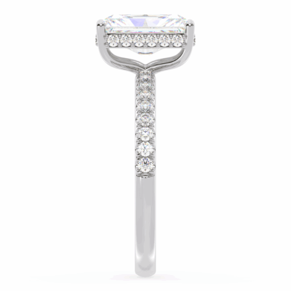 Silver Classic Square Diamond Solitaire Ring - Image 2