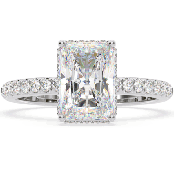 Silver Classic Square Diamond Solitaire Ring
