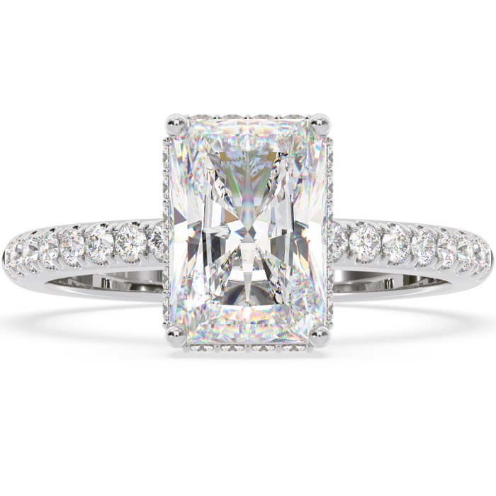 Silver Classic Square Diamond Solitaire Ring