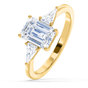 Labgrown Classic Emerald Trillion Ring