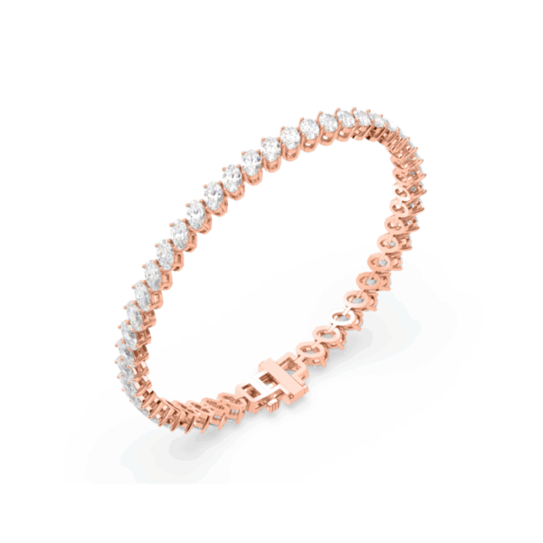 Women Rose Gold Classic Diamond Tennis Bracelet