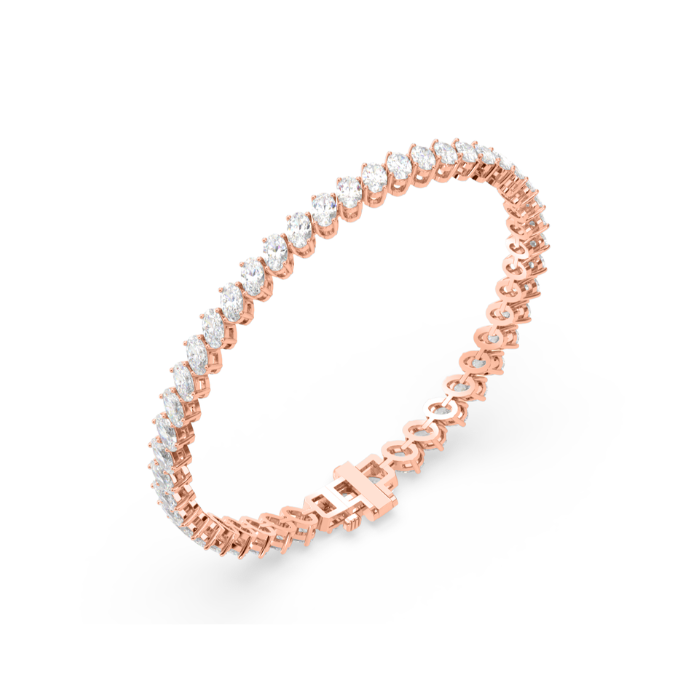 Women Rose Gold Classic Diamond Tennis Bracelet