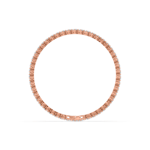 Women Rose Gold Classic Diamond Tennis Bracelet - Image 3