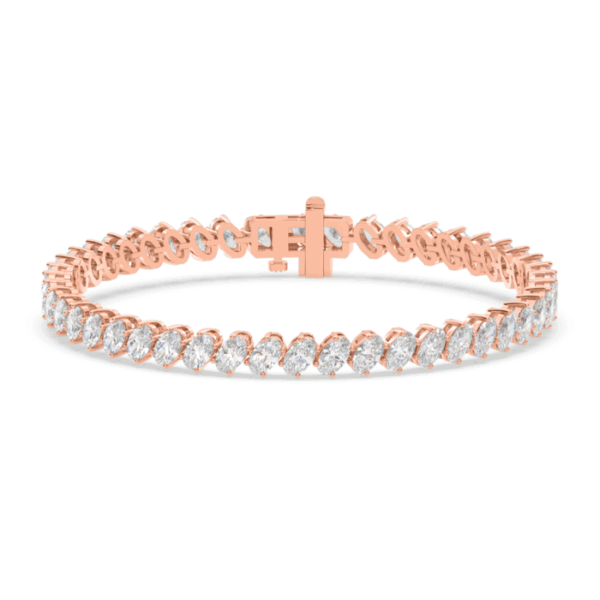 Women Rose Gold Classic Diamond Tennis Bracelet - Image 2